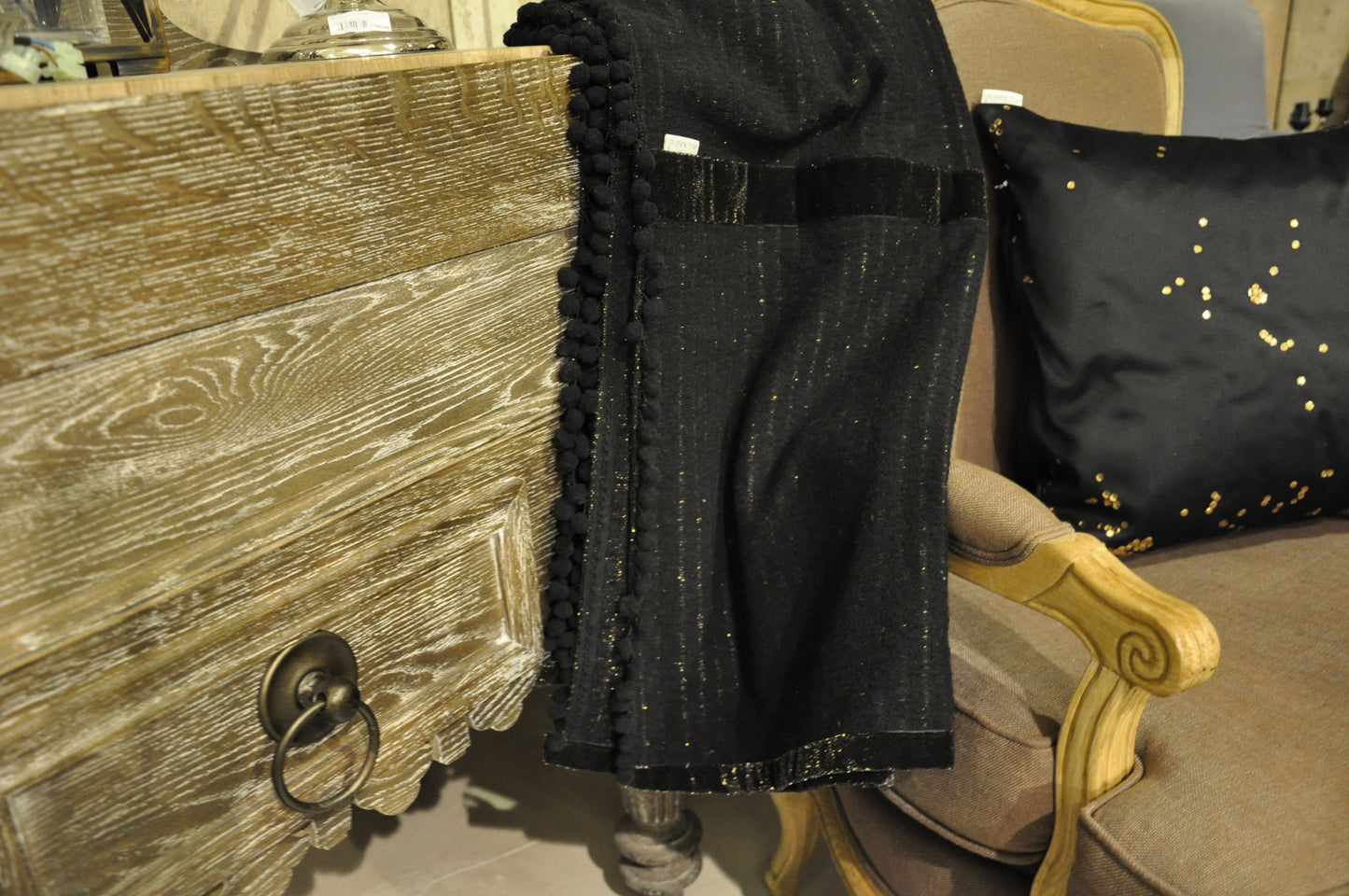 Brume doree zwarte plaid