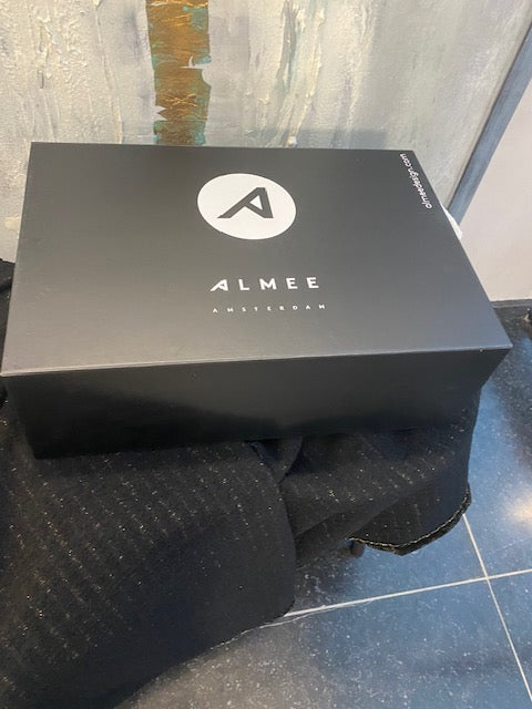 Noir Cristal satijn sierkussen zwart met kristallen