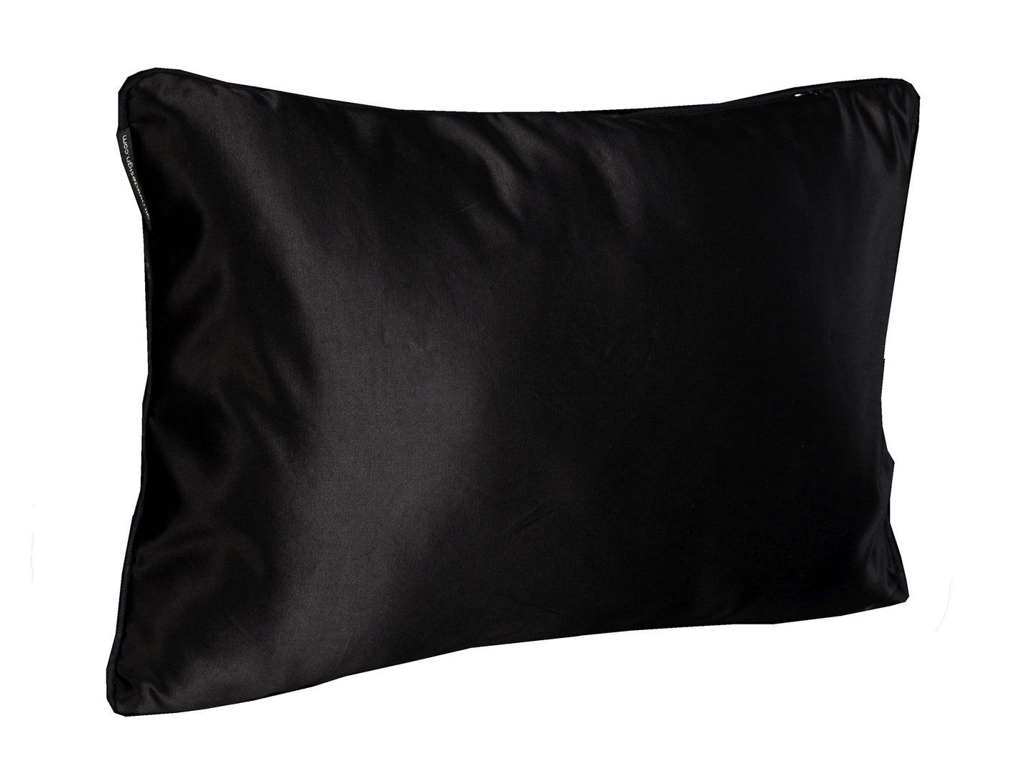 Noir Elegance satijn sierkussen met kristallen