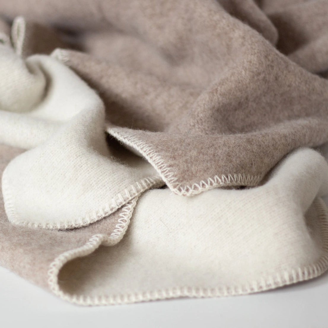 Chaleur wollen beige deken