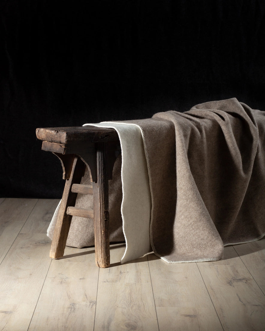 Chaleur wollen beige deken