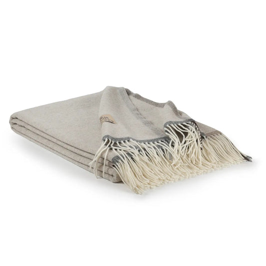 Douillet kasjmier- en merinowollen plaid