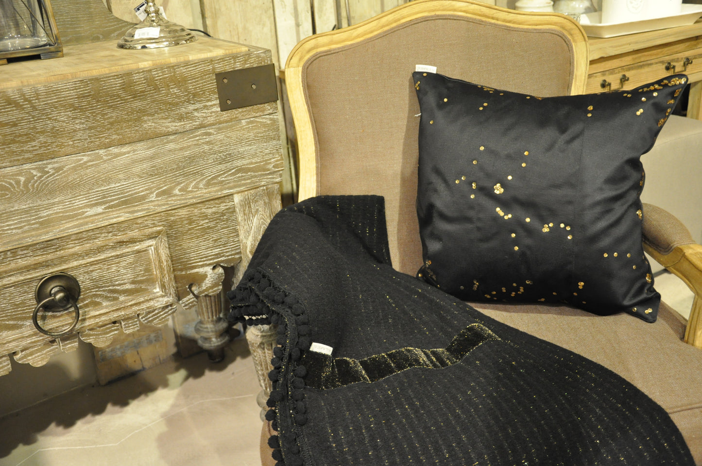 Brume doree zwarte plaid