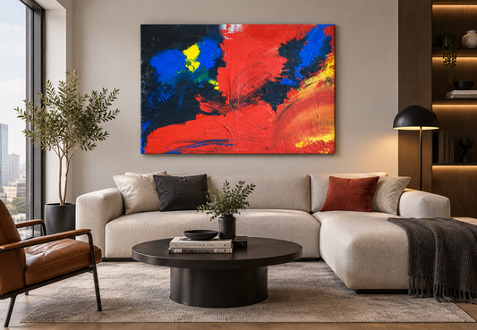 Acryl schilderij Red Waves