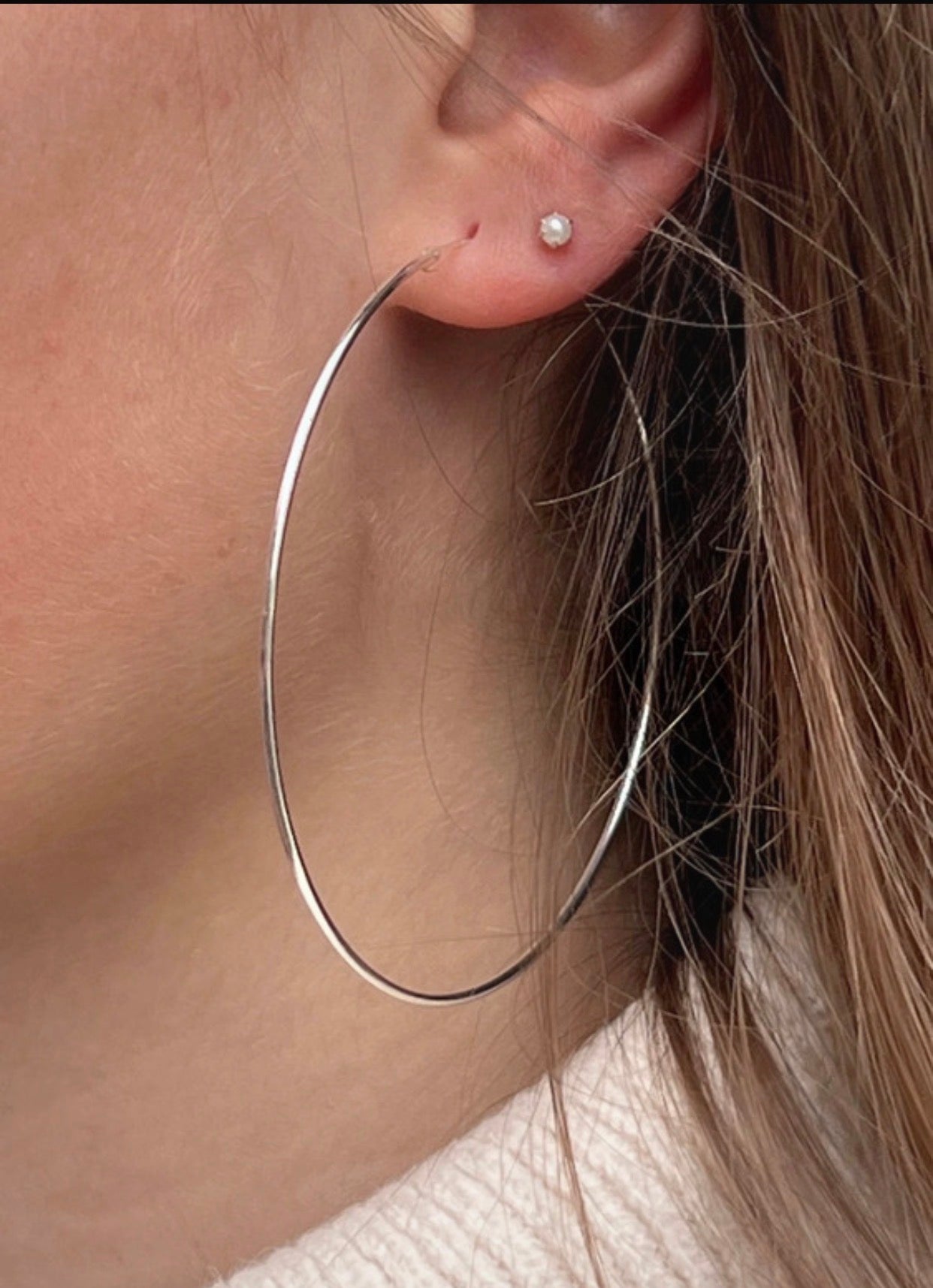 Hoops oorbellen zilver 925