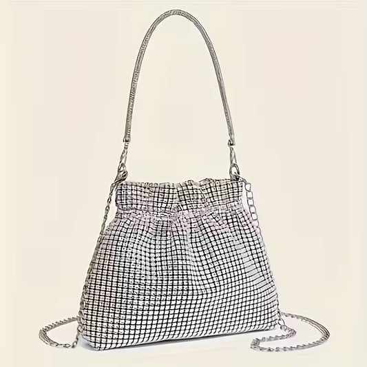Christal Mesh Clutch Zilver