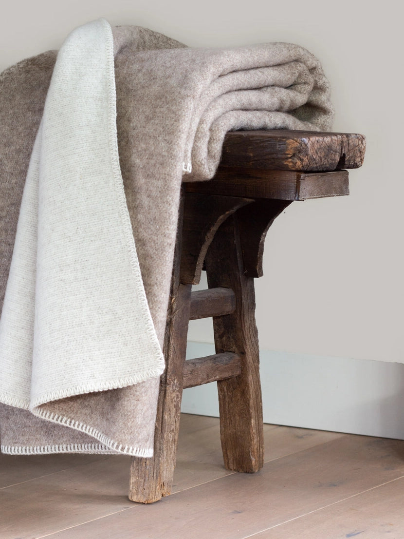 Chaleur wollen beige deken